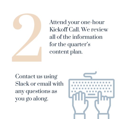 A diagram of a content repurposing service kickoff call.